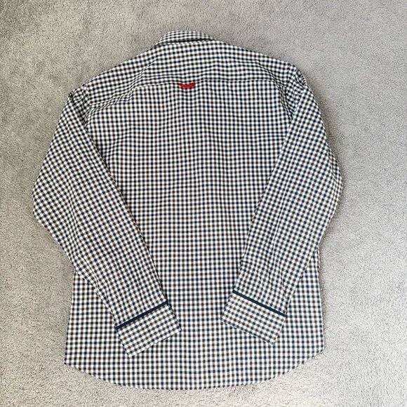 7 Downie St Plaid Brown Checkered Button Shirt - Picture 13 of 15